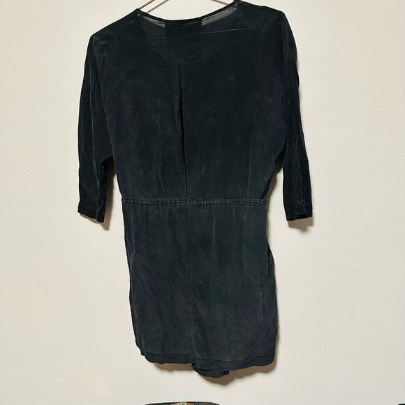 Greylin Dark Blue Cinch Waist Pockets Ribbed Crewneck Midi Dress Size Medium - Picture 6 of 6